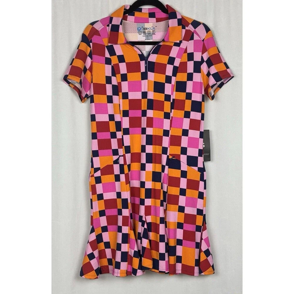 IBKUL Women's Size Small Short Sleeve Godet Annalise Golf Dress - Picture 3 of 7